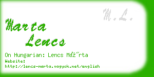 marta lencs business card
